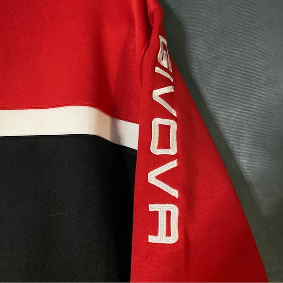 Givova Giovanni Acanfora Jacket M Black W/ Red & White Racing Stripes Full Zip - Picture 7 of 10